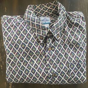 Vintage Cambridge Classics Geometric Patterned Button-Up Shirt